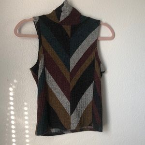 Mock neck sleeveless shirt